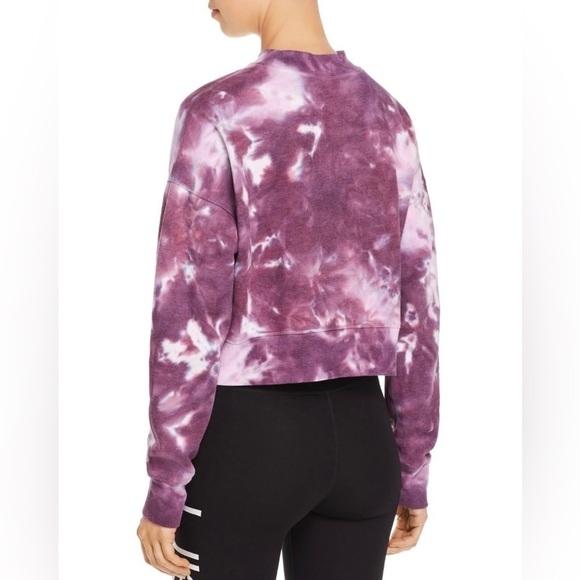 CALVIN Klein Performance Tie-Dye Cropped Sweatshirt purple, pink, and white - Picture 2 of 8